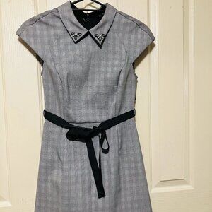 Zara Dress Cap Sleeves Waist Tie Womens